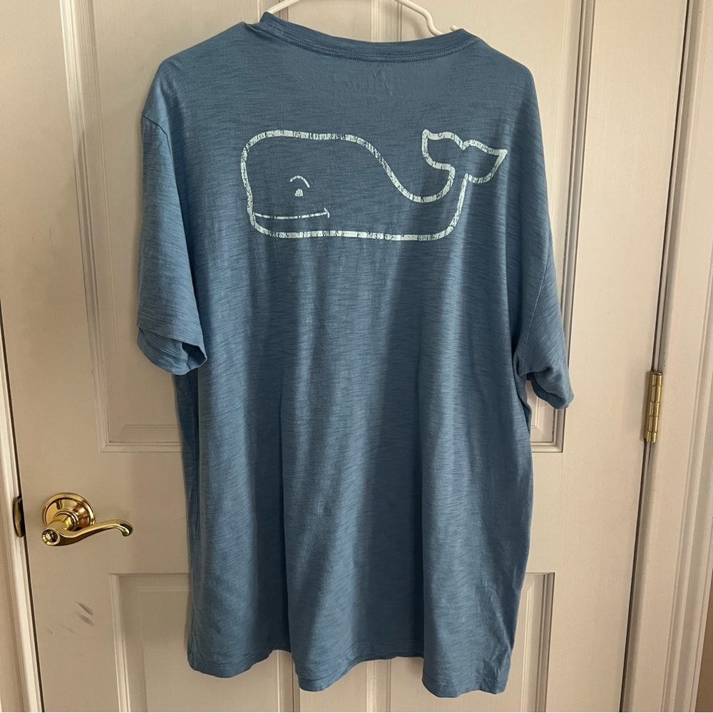 Mens VINEYARD VINES Blue Whale Slub Pocket Tee Size Large